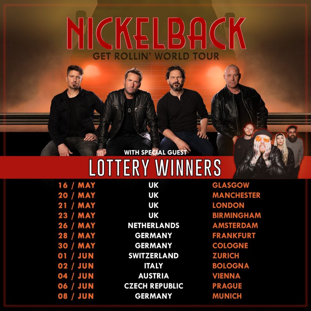 Nickelback announce 2024 UK and European arena tour with The Lottery
